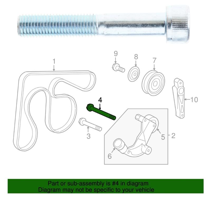 Belt Tensioner Mount Bolt Screw Automotive Accessories 90001-R1A-A00 90001R1AA00 Tensioner Pulley Bolt