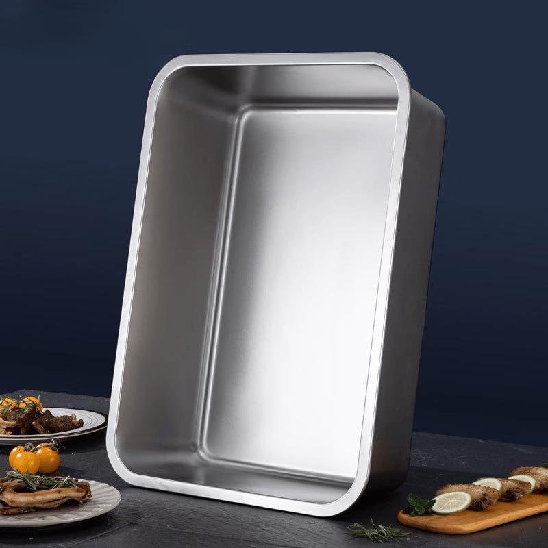 ZISIZ Stainless Steel Rectangular Food Prep & Storage Tray