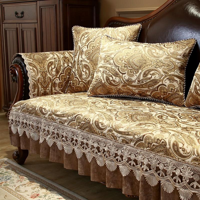 

Роскошный чехол для дивана, нескользящий синель, жаккардовый чехол для дивана, чехол для дивана с вышивкой в ​​стиле ретро, ​​защитный чехол для мебели, домашний декор sofa cover 90x130cm