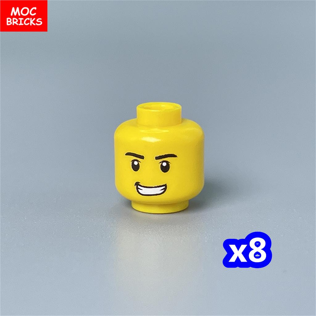 8pcs MOC Blocks Boys and Girls Face Head Figure Expression Part Learning Construction Bricks Playthings Ideal For Kids