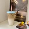 2025 Summer Recyclable Travel Mug with Straw - Large Capacity Plastic Cup