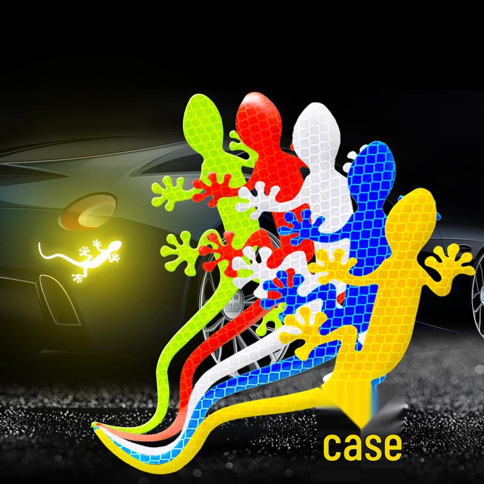 3D Reflective Gecko Car Emblem: Creative Tail Sticker & Scratch Cover