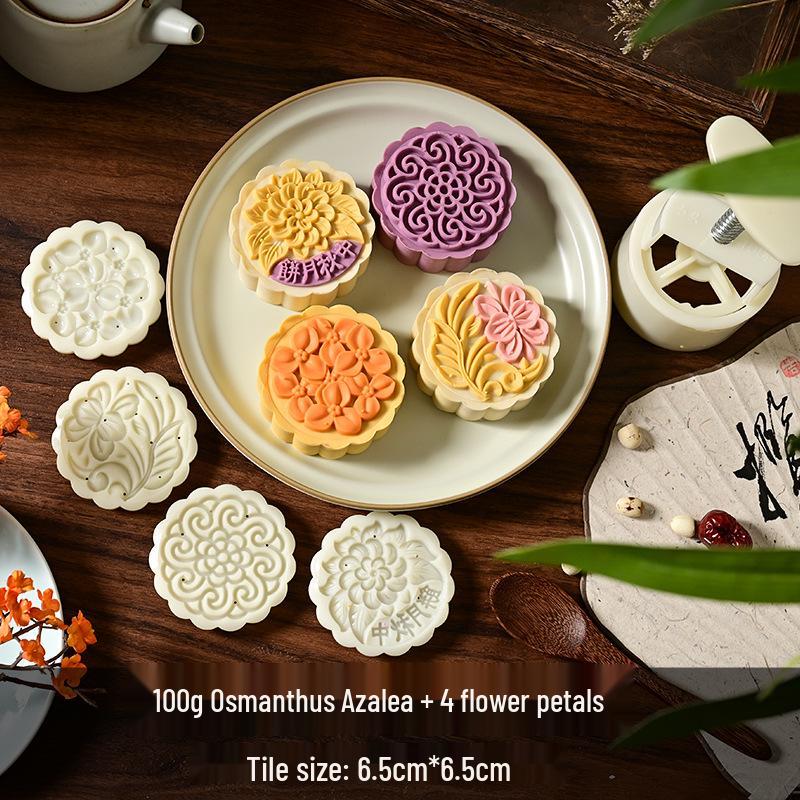 Mid-Autumn Mooncake Press - Flower Ice Skin Mold for Pastry & Mung Bean Cake
