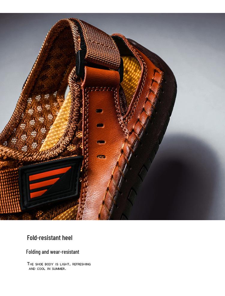 2022 Men's Breathable Korean-Style Toe-Covering Beach Sport Sandals
