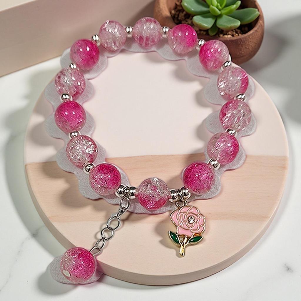 Butterfly Love Flower 10mm Handmade Beaded Bracelet - Original, Personalized, Exquisite Jewelry Gift for Friends and Newcomers