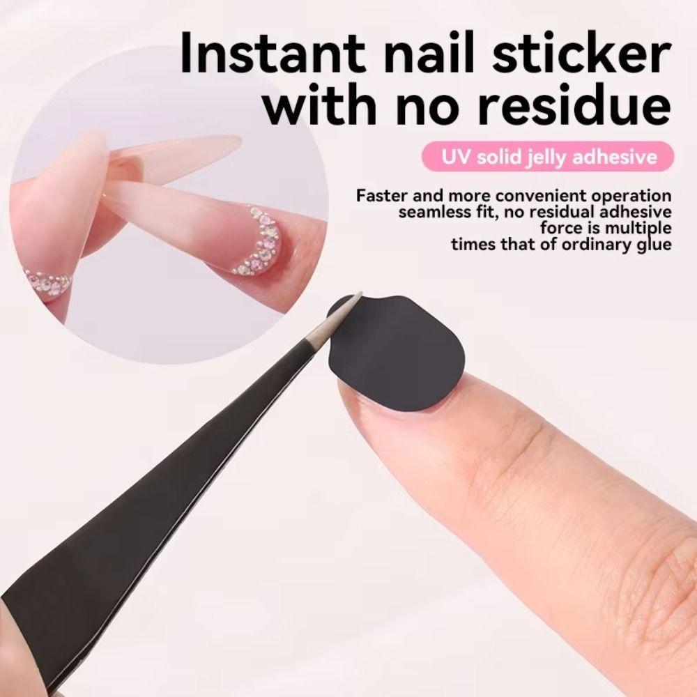 10 Blätter/Set Transparenter UV-Nagel Gelee-Kleber Starke Haftung Doppelseitiger Nagelkleber-Aufkleber Wasserdichter Falschnagelkleber