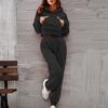 Women's Solid-Coloured  And Winter Long-Sleeved Sweatshirt And Trousers Loose Casual Two-Piece Suit