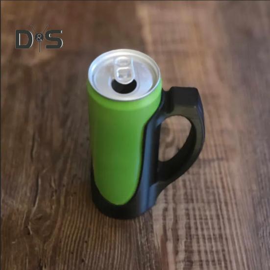 12oz Slim Can Holder with Handle 3D-Printed Ergonomic Grip Drink Holder Universal Drink Caddy for Soda Beer