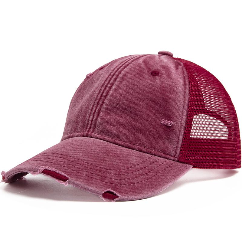 Vintage Washed Distressed Baseball Cap - Unisex Sun Visor Mesh Hat for Summer Outdoor & Casual Use, Available in 12 Colors.
