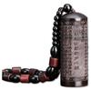 BOLSO Portable Mini Incense Case with Spoon, Ebony Wood Incense Case (Heart Sutra)