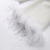 Tassel Solid Color Women Coat Faux Fur Feather Full Sleeve Female Jacket 2025 Autumn Winter Elegant Single Breasted Lady Outwear