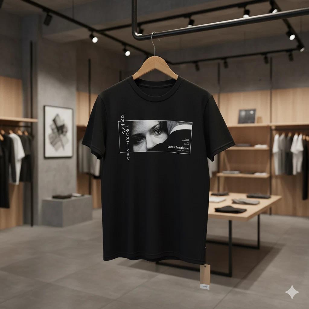 Unisex Adult Casual Movie Lost in Translation Inspired Japanese Mov... XXXXL
