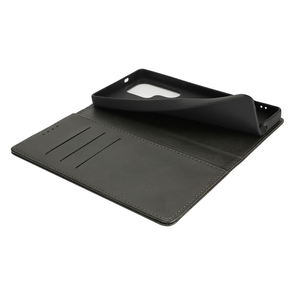 For Samsung Galaxy S25 Ultra Case PU Leather Calf Textured Magnetic Closing Smart Phone Cover