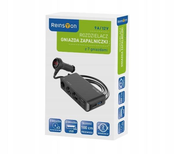 Rozdzielacz Gniazda Zapalniczki Reinston 12V / 24V Usb Qc 3.0 / 3X Usb 2.0