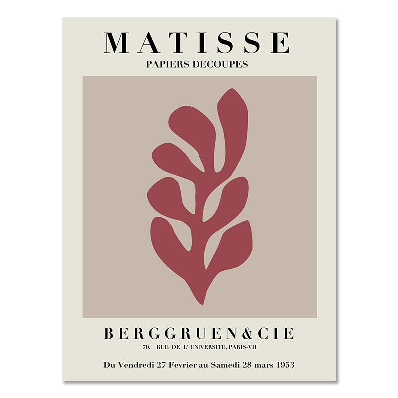 Abstract Matisse Poster Colourful Boho Flower Leaves Canvas Painting Henri Coral Wall Art Prints Living Room Home Decoration