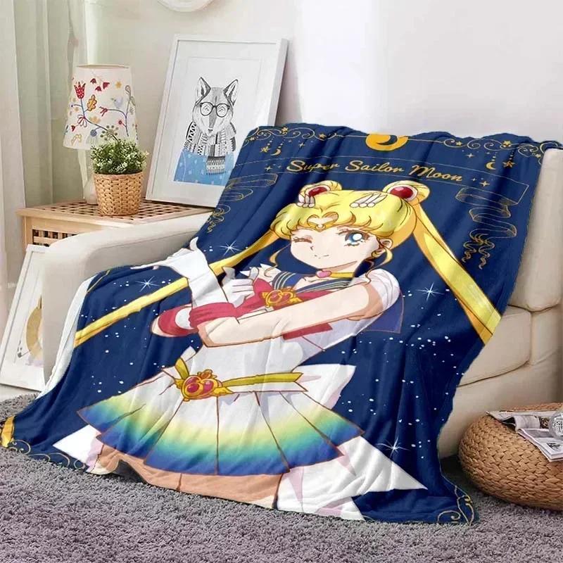 Anime Kawaii Sailor Moon Zuhause Cartoon Bedruckte Decke Picknickdecke Warmer Flanell Weich und Bequem Zuhause Reisen Geburtstagsgeschenk