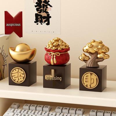 Golden Ingot Money Tree: Desktop Ornament for Wealth and Emotional Balance - Ideal Birthday Gift