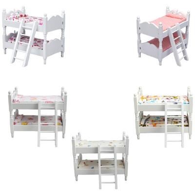 Doll House Bunk Bed Model Furniture Model Accessories Teenager Girls for 1:12 Dollhouses Living Room Decorations