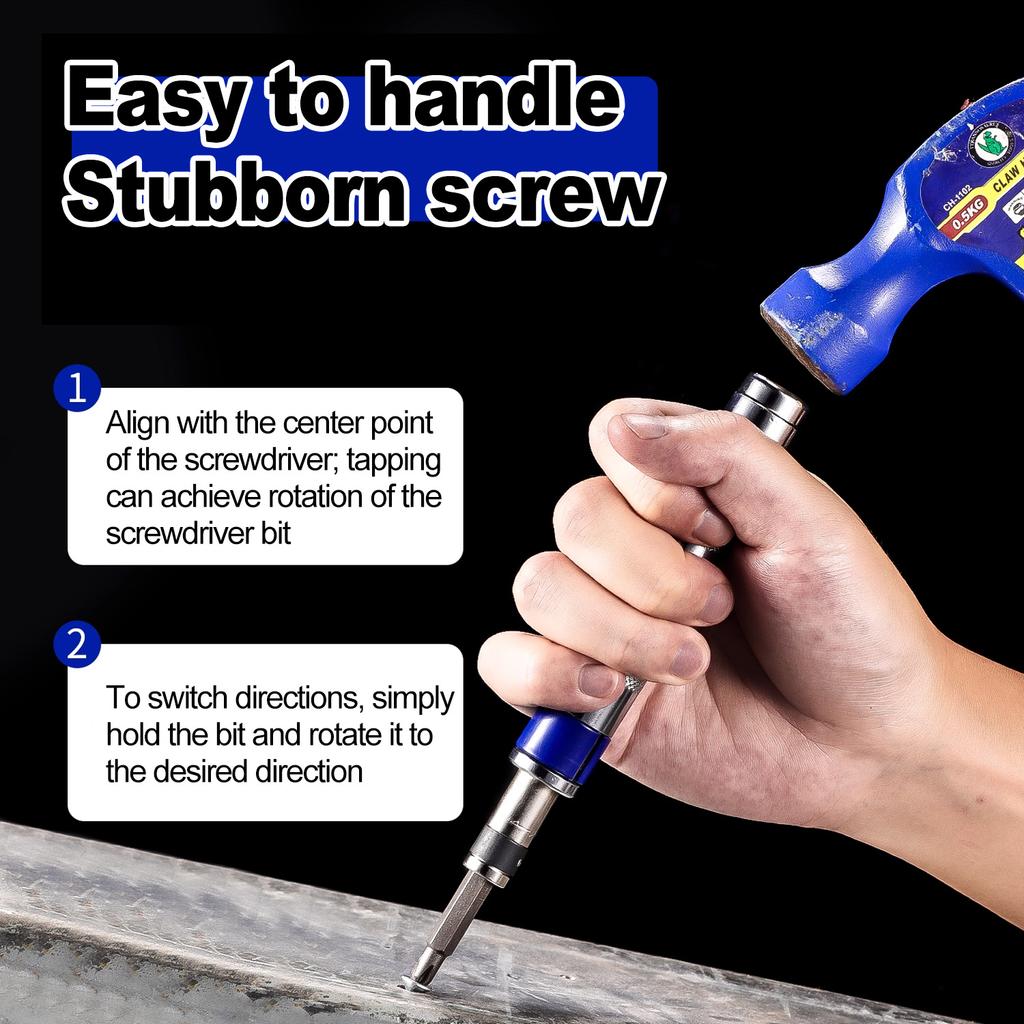 6 in1 Hammer Screwdriver Set 1/1-inch Impact Drive Rusted Stuck Broken Fasteners Remover with Complete Specifications