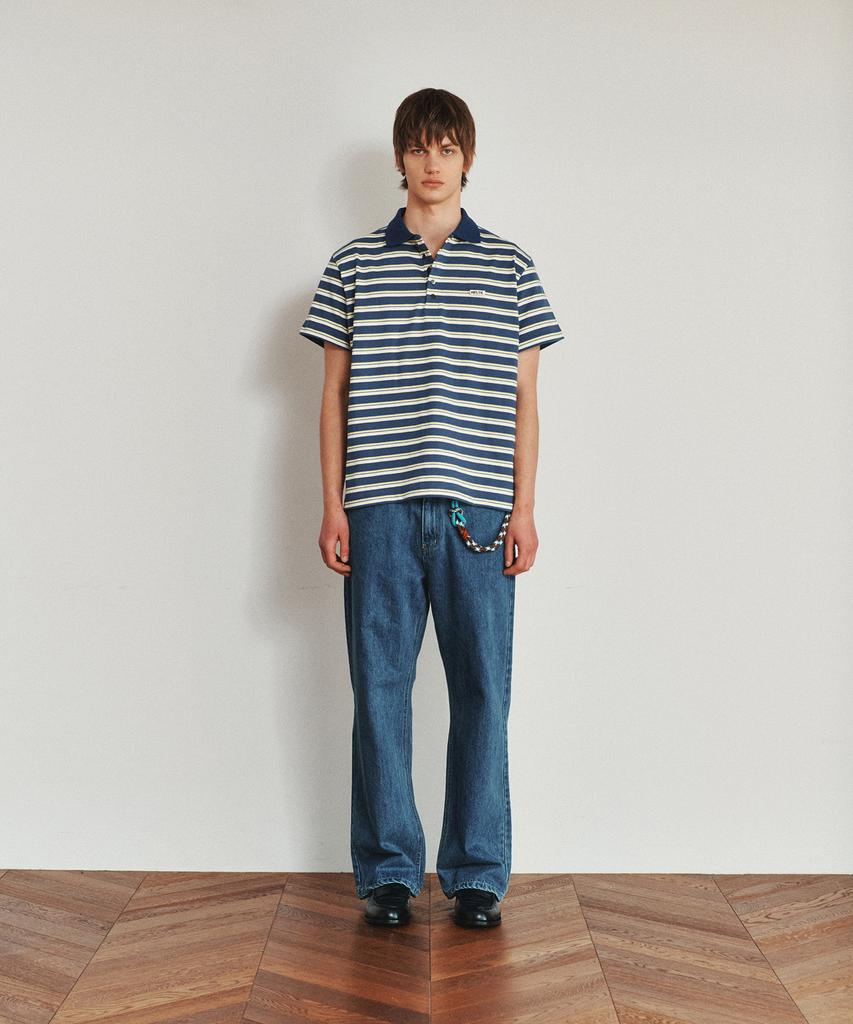 Hoite Het Area Stripe Polo T-Shirt (Classic Blue)