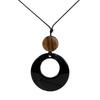 Fashion Resin Round Hollow Pendant Necklaces for Women Girls Vintage Long Rope Sweater Chain Necklaces Party Jewelry Accessories