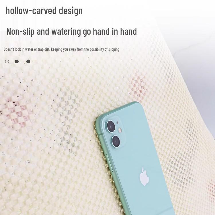 Washable Anti-Slip Bathroom Mat - Dirt-Resistant, Easy-Clean, Hollow Design Foot Pad