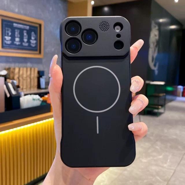 IPhone17PROMAX Aromatherapy Thin Circle Magnetic Frameless Phone Case Suitable for Apple 16 Matte Skin Feeling