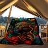 1pc Tiger Artwork Throw Blanket Polyester Fiber, Lightweight Flannel, Soft & Warm, All Season Use for Outdoor, Camping Digital Print