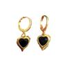 Light Luxury Irregular Black Heart Earrings Retro Temperament 100% Match Pendant Design Commuter Back-to-school Niche High-end Jewelry