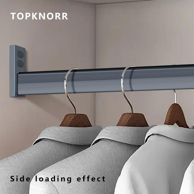 Wardrobe Hanging Rod Single Pole Wardrobe Horizontal Rod Cabinet Hanging Rod Clothes Airing Rod Non-slip Mute Set Of Fixed Seat
