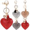 Women Romantic Key Chain Love Heart Shape Crystal Stone Tassels Bag Charms Keyring Trinket