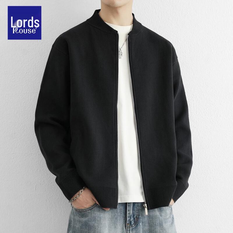 Cardigan lavorato a maglia con zip oversize stile americano da uomo Loz