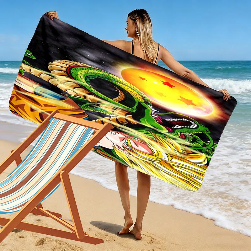 Dragon Ball Super Power beach towel Portable for travel Outdoor camping Outdoor pool towel quickdrying swim towel Absorbent bath towel beach