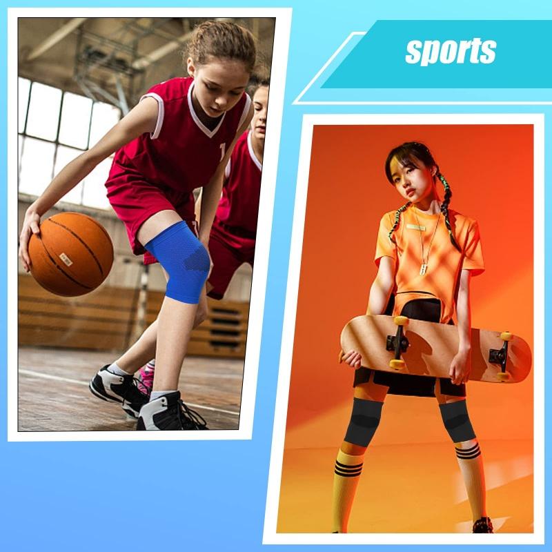 Durable And Safe 1 Pair Kids Knee Brace Knee Pads For Kids Youth Knee Compression Sleeve Children Knee Support For Boys Girls Sports Safety