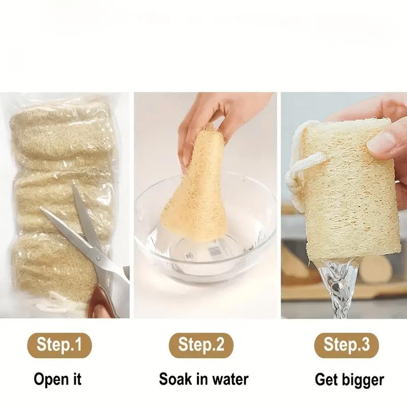 4pcs Natural Sponge Set - Non-Toxic, Fragrance-Free, Exfoliating Scrub Pads for Spa, Restaurant, and Daily Use - Ideal for Bathing & Cleaning