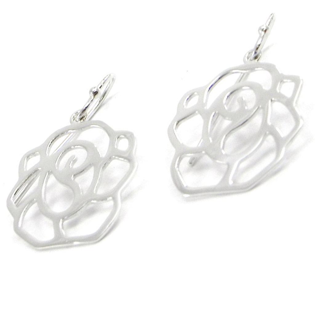 Les Trésors De Lily [I3614] - Silver 'Rosa Romantica' Silver Earrings (rhodium-plated) - 18x17 Mm