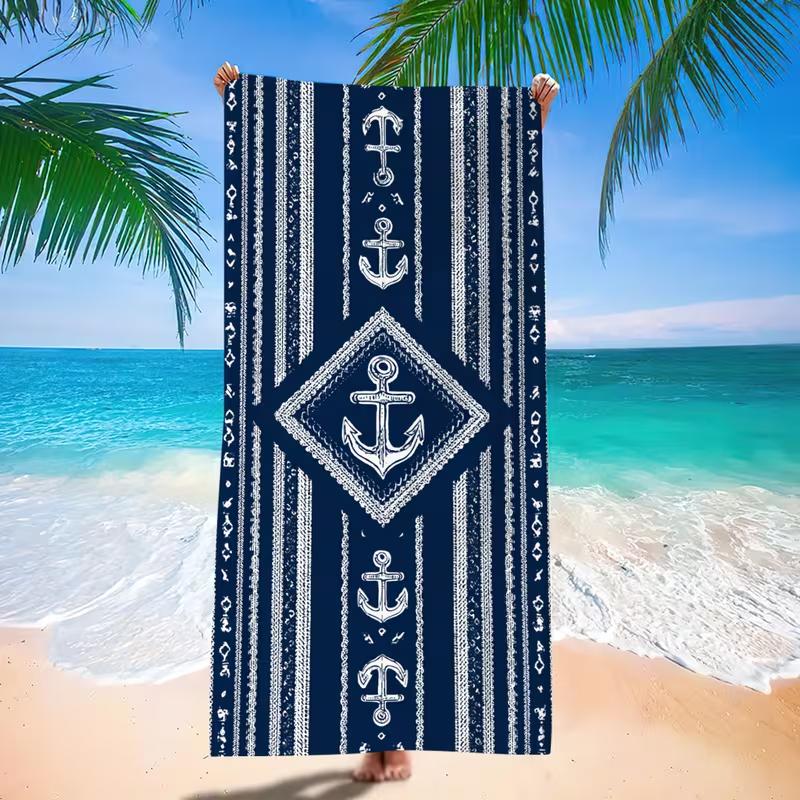 Red Cherry Blue White Stripe Beach Towel Sand Free Quick Dry Cute Fruit Beach Blanket for Camping Summer Vacation Beach