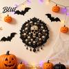 Year Round Dark Decor Gothic Halloween Wall Decor Vintage Relief Skull Ghost Bat Party Plaque Aesthetic Hanging Art for Entryway Living Room