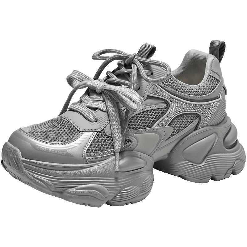 Women s Chunky Platform Breathable Mesh Sneakers EU 36