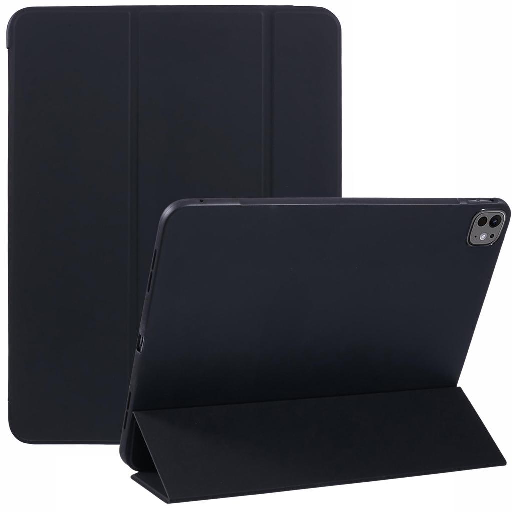 For iPad Pro 13 (2024) Case PU Leather Tri-Fold Stand Tablet Cover Auto Wake/Sleep