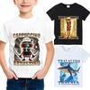 Italian Brainrot Animals Kids T-shirt Cappuccino Assassino Short Sleeve Tops for Kids Funny Meme Cute Tee Summer Clothing