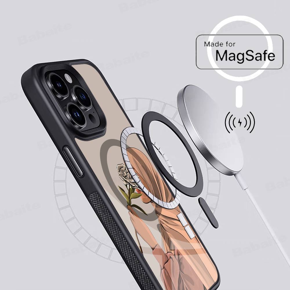 Muslim Arabic Hijab Girl For Magnetic Wireless Phone Case For IPhone 17 16 15 14 Plus 13 12 11 Pro Max