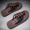 Fashion Flip Men's Shoe Flops Leather Beach Shiatsu Slides Flat Original Elegant Summer Sale Comfortable Designer Luxury Male Slipper