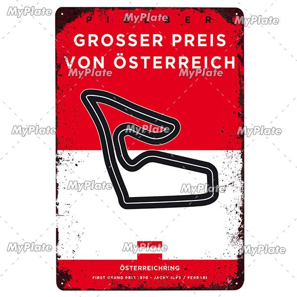 Racing Track Metal Sign Vintage Plaque Sercive Tin Sign Wall Decor For Garage Race Car Plate Crafts Poster F1 Game Custom