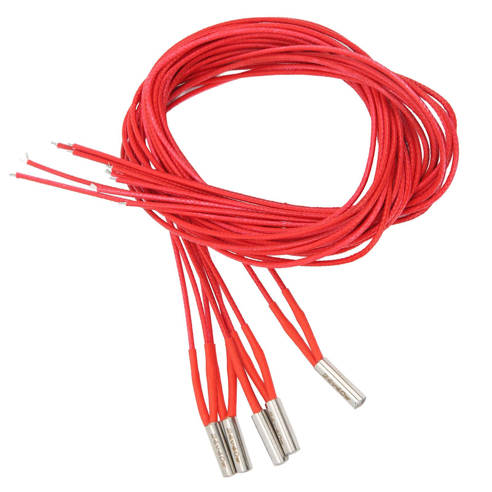 

5 шт. Патронный нагреватель DC 24V 40W Нержавеющая сталь 6x20мм Аксессуар для 3D-принтера 1м 3.28фт