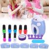 Předstíraná hra Dětská sada stroje na nehtové umění pro dívky Sada laku na nehty a razítkovací sady na nehty Manikúrní hračka Modrá