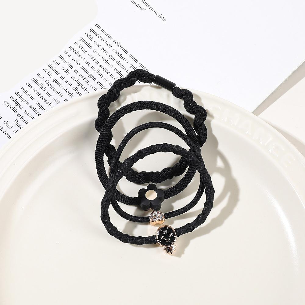 

4 шт./набор Женские Девушки Основные Резинки для Волос Простые Однотонные Эластичные Повязки на Голову Держатели для Хвоста Резинки для Волос Аксессуары Украшения