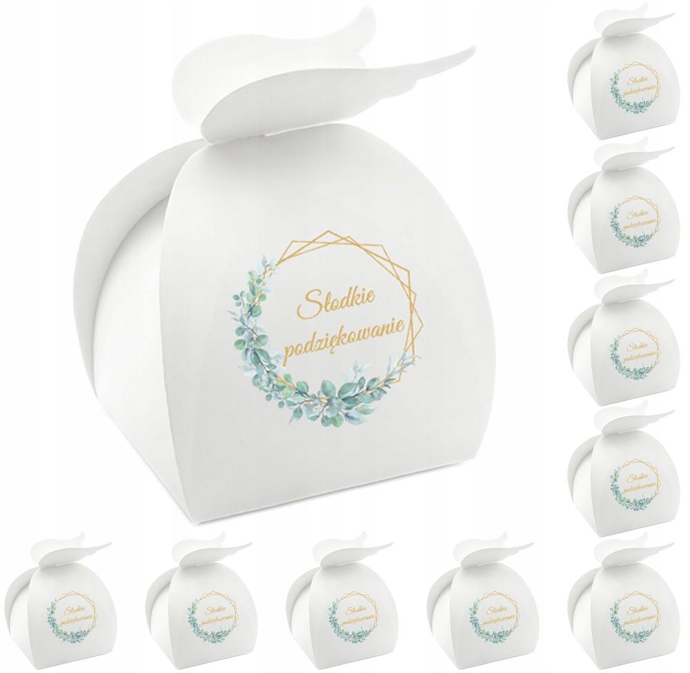 Sweet Boxes Thank You For Guests Eucalyptus Communion Wedding 10 Pcs