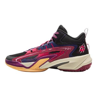 Li Ning Enfants Basketball Confortable Polyvalent Mi-Haut Chaussures de Basketball Basket Enfants Noir YKBV052-9