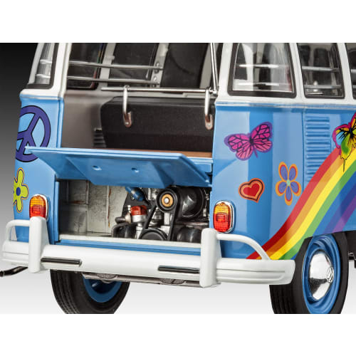 German Revell 1/24 Volkswagen T1 Samba Bus Flower Power Plastic Model 07050